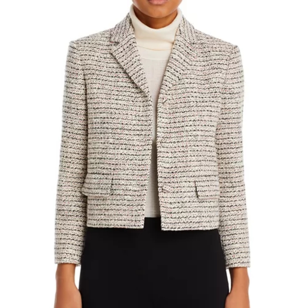 Theory Women's Preston Cropped Jacket – Ivory | Tailored Lightweight Layering - Picture 8 of 10
